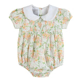 Floral Smocked Collared Bubble Romper