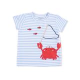 Sailor Sea Creatures Appliques - Crew Neck Tee with Cargo Short & Oceana Bucket Hat
