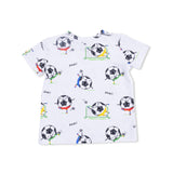 Soccer Balls Playing Soccer  Blue - Crew Neck Tee with Cargo Short