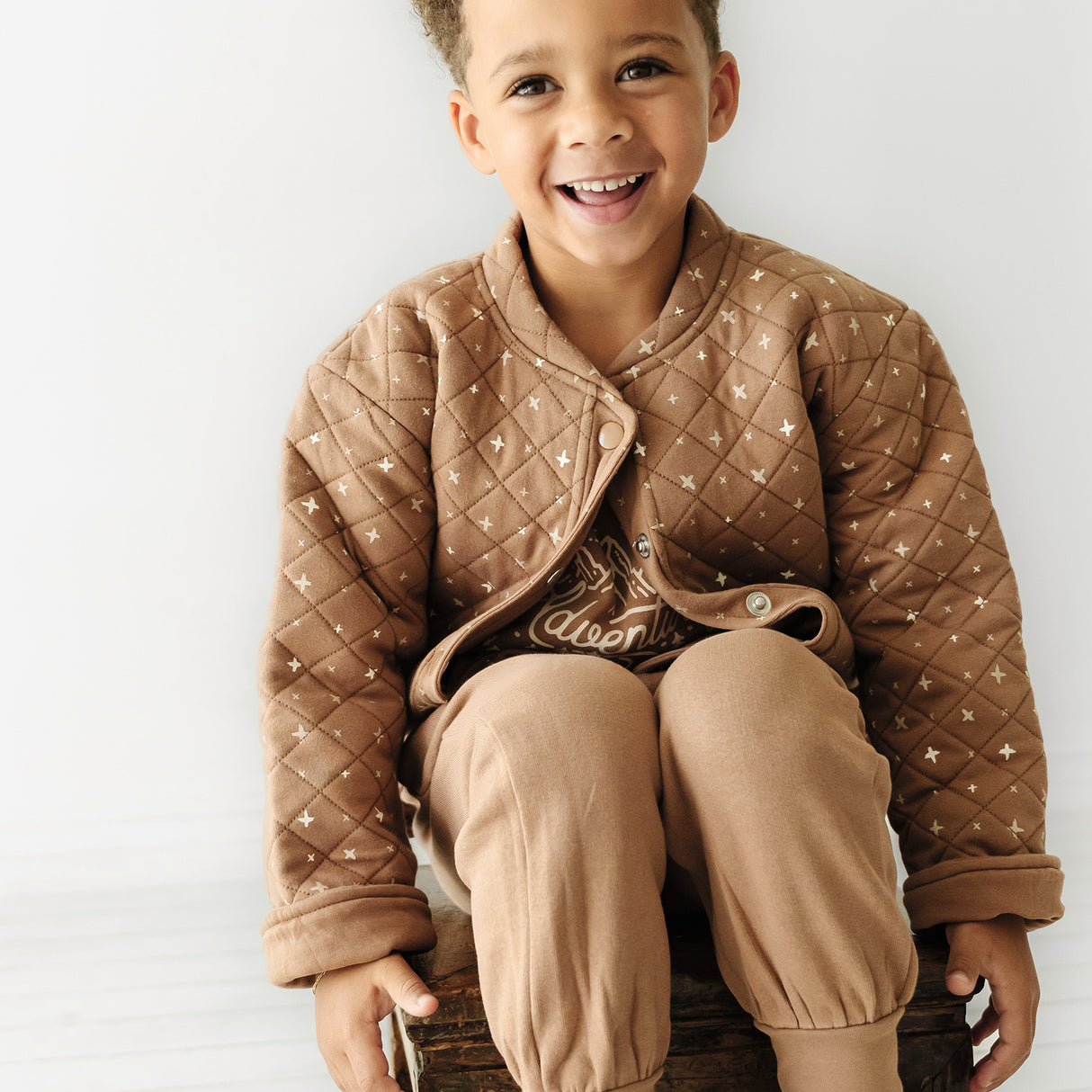 Organic Kids Merino Wool Buttoned Jacket - Sparkle - HoneyBug 