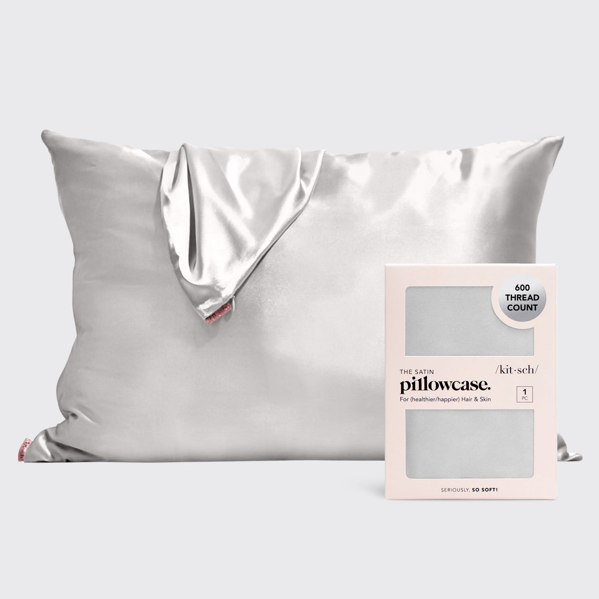 Satin Pillowcase - Silver - HoneyBug 