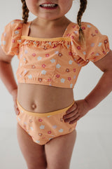Girl's Puff Sleeve Swimsuit