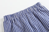 4th of July Royal Blue Gingham American Flag Shirt and Shorts Set