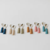 Silicone  and stainless steel spoon and fork set