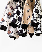 Bubble Romper | Charcoal Bolts - HoneyBug 