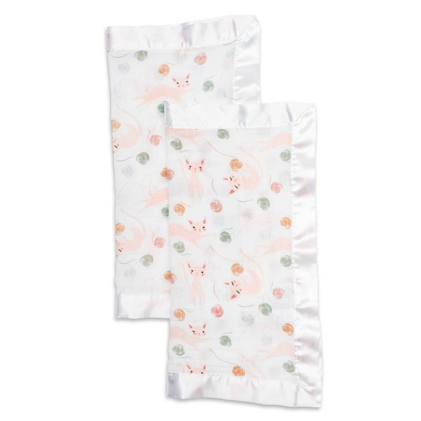 2-pack Muslin Security Blankets - Kitty - HoneyBug 