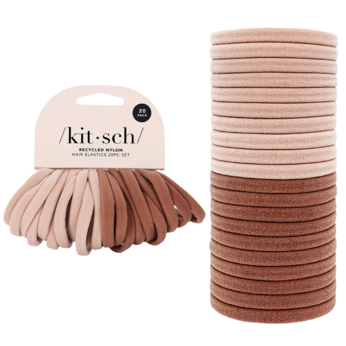 Elastic Hair Ties 20 Pack - Blush - HoneyBug 