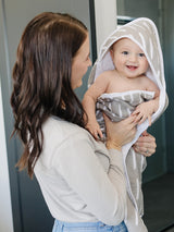 Grey Dash Muslin Hooded Towel