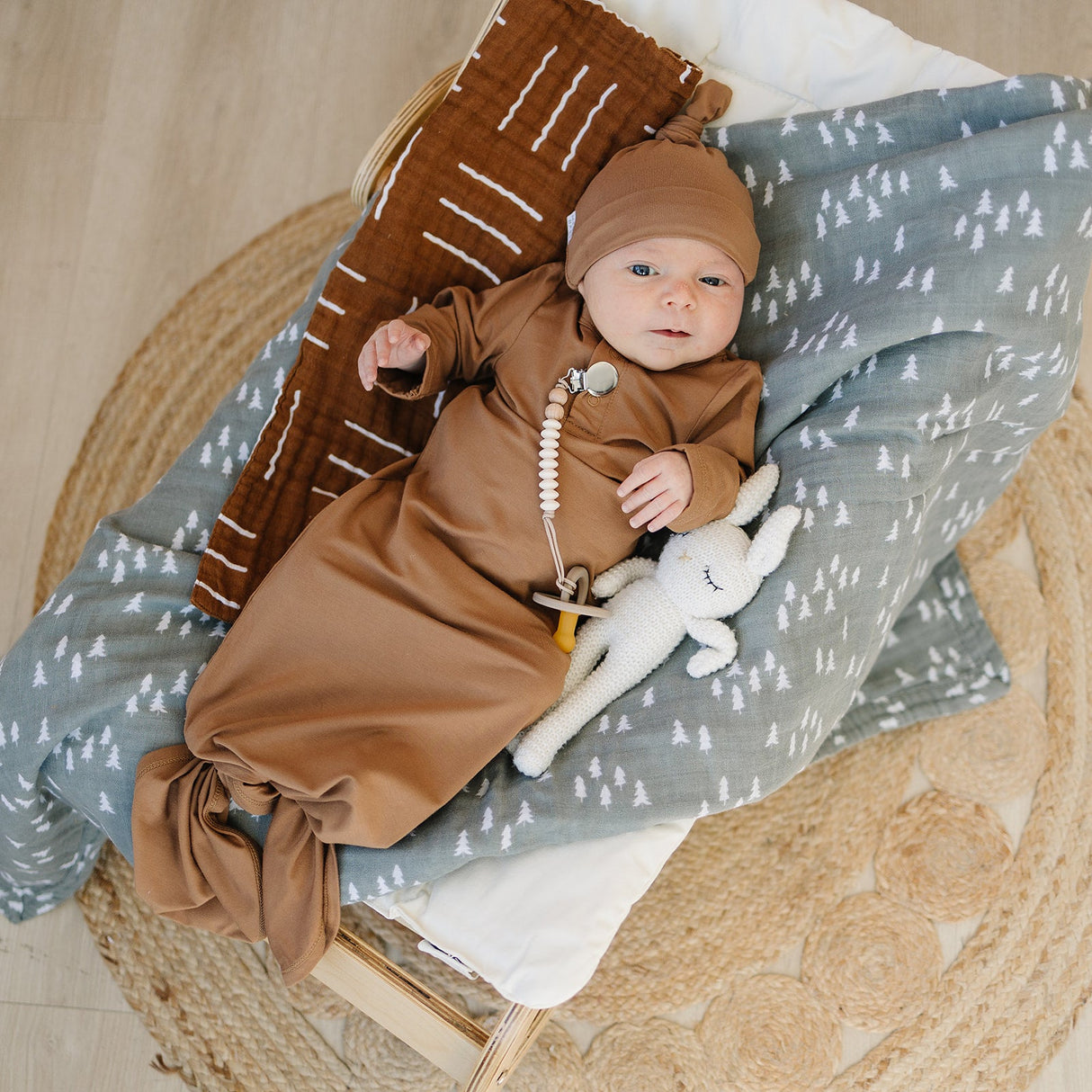 Mustard Mudcloth Muslin Burp Cloth - HoneyBug 