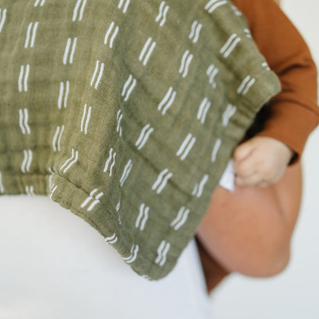 Olive Strokes Muslin Burp Cloth