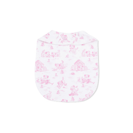 Puppy Toile Pink - Feeding Bib