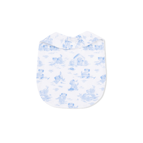 Puppy Toile Blue - Feeding Bib