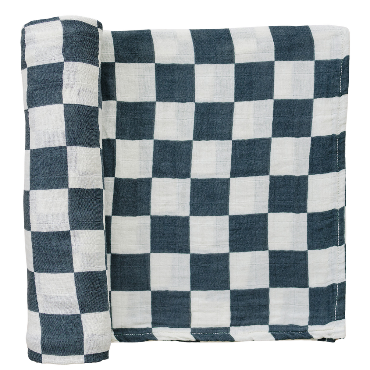 Charcoal Checkered Muslin Swaddle Blanket - HoneyBug 