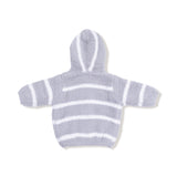 Chenille Hoodie - Grey & Ivory Stripe - HoneyBug 