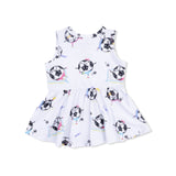 Soccer Balls Playing Soccer Pink - Peplum Tank Top and Bike Short