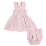 Solid Muslin Lotus - Smocked Top with Bloomer