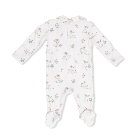 Flower Ducklings - Smocked Peter Pan Snap Footie