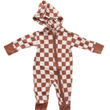 COPPER CHECKERS DREAM ROMPER HOODIE