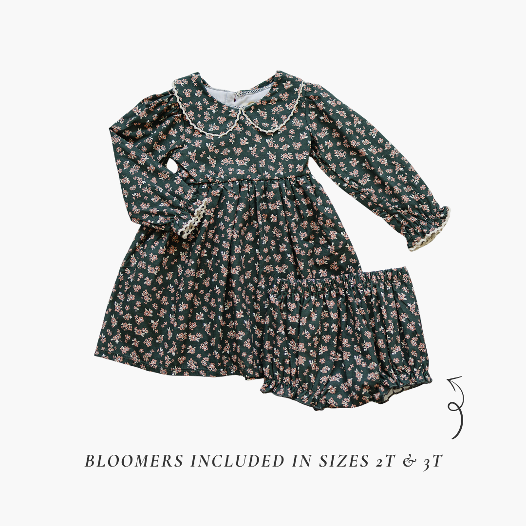 Olive Bloom Dress - HoneyBug 