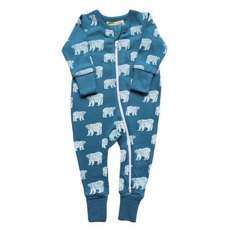 Organic Signature Print '2-Way' Zip Romper - Polar Bears - HoneyBug 