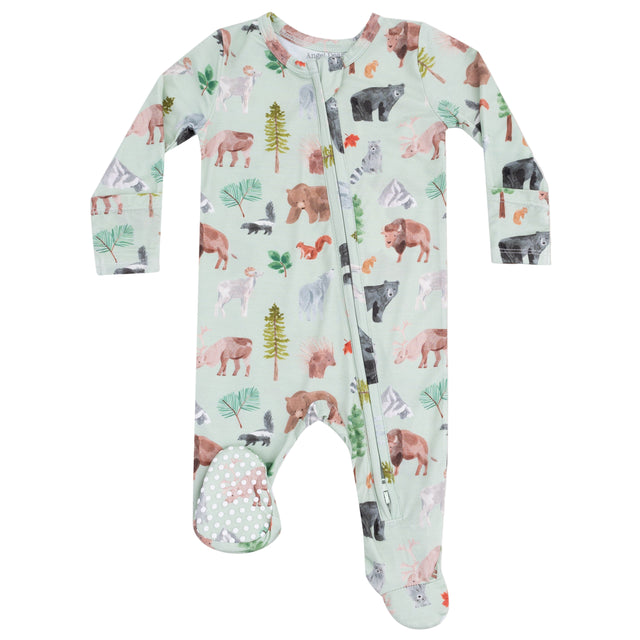 2 Way Zipper Footie - American Woodland Animals - HoneyBug 