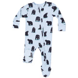 2 Way Zipper Footie - Black Bears - HoneyBug 
