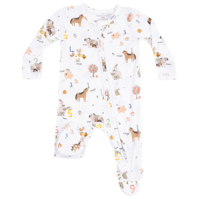 2 Way Zipper Footie - Farm Sounds - HoneyBug 