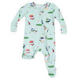 2 Way Zipper Footie - Golf Pros - Green - HoneyBug 