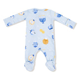 Hanukkah - Blue - 2 Way Zipper Footie - HoneyBug 