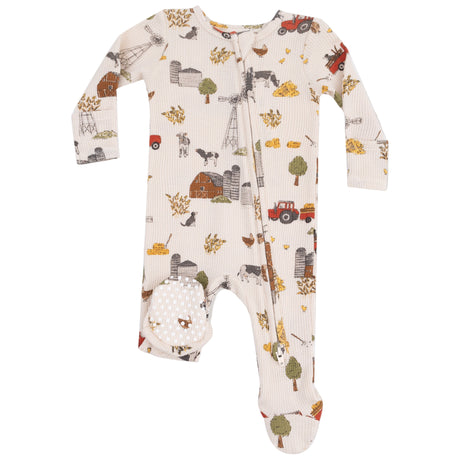 2 Way Zipper Footie - Hay Farmer - HoneyBug 