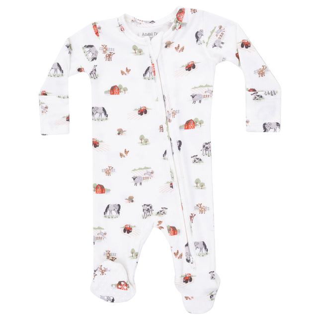 2 Way Zipper Footie - Little Farm - HoneyBug 