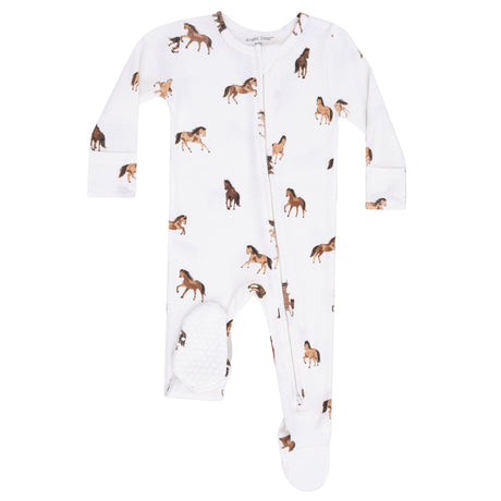 2 Way Zipper Footie - Mini Horses - HoneyBug 