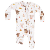 2 Way Zipper Footie - Vintage Baby Farm Animals - HoneyBug 