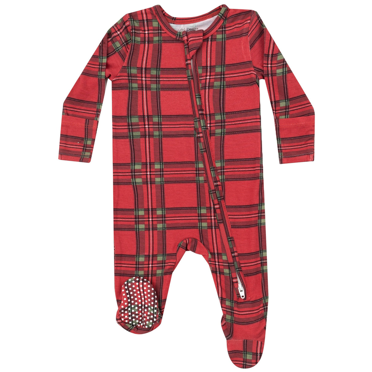 2 Way Zipper Footie - Vintage Holiday Plaid