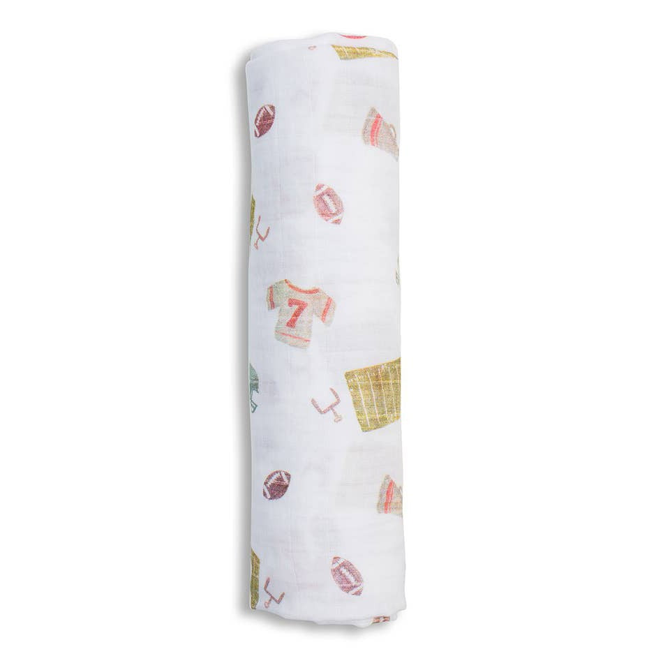 Classic Muslin Swaddle - Football - HoneyBug 