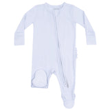 2 Way Zipper Ruffle Back Footie - Arctic Ice - HoneyBug 