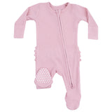 2 Way Zipper Ruffle Back Footie - Cameo Pink - HoneyBug 