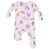 2 Way Zipper Ruffle Back Footie - Disco Cowgirl - HoneyBug 
