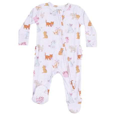 2 Way Zipper Ruffle Back Footie - Fancy Pets - HoneyBug 