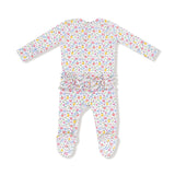 2 Way Zipper Ruffle Back Footie - Fall Fruit Floral - HoneyBug 