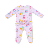 2 Way Zipper Ruffle Back Footie - Future Scientist - Pink - HoneyBug 