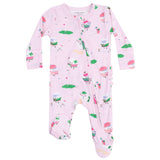 2 Way Zipper Ruffle Back Footie - Golf Pros - Pink - HoneyBug 