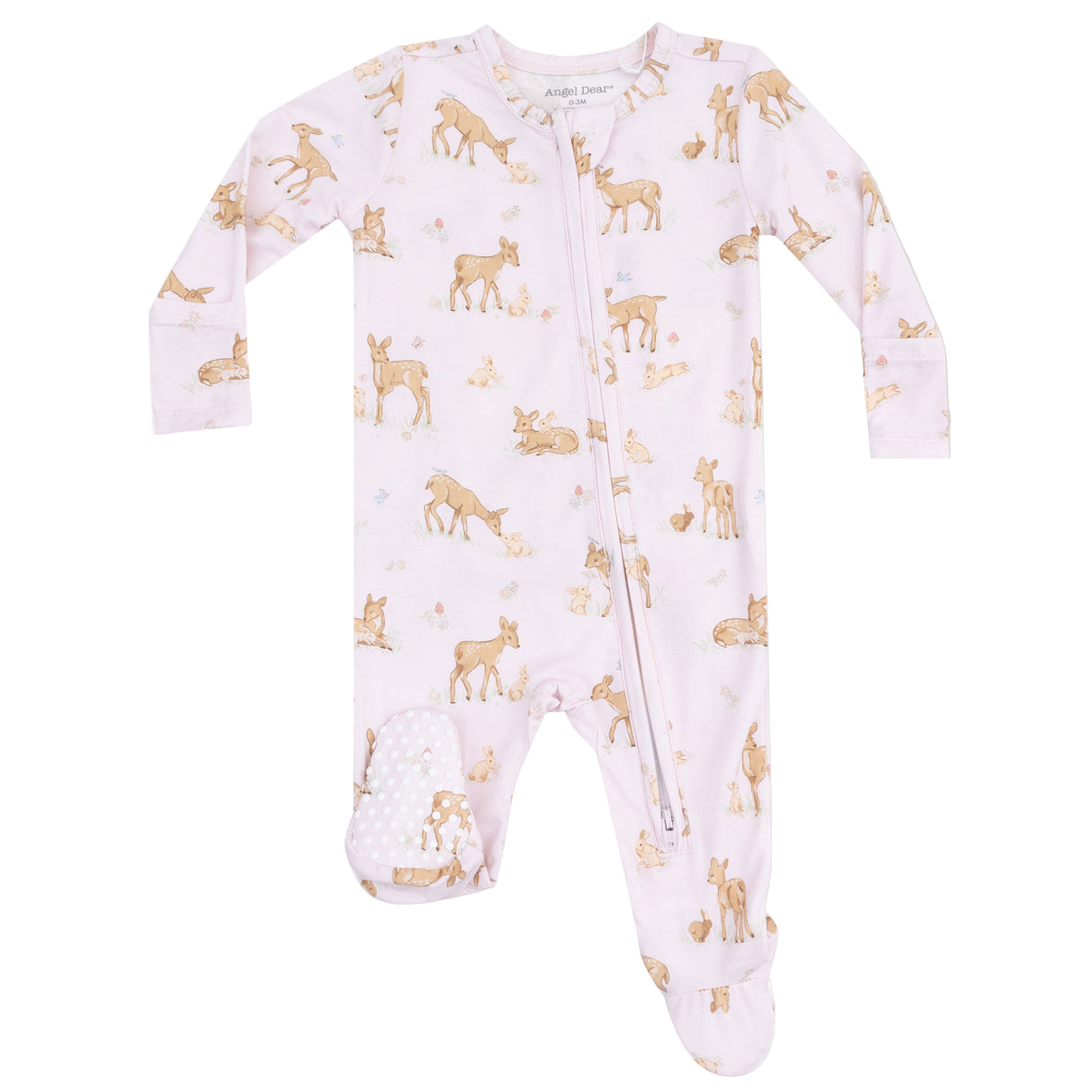 2 Way Zipper Ruffle Back Footie - Little Fawn - HoneyBug 