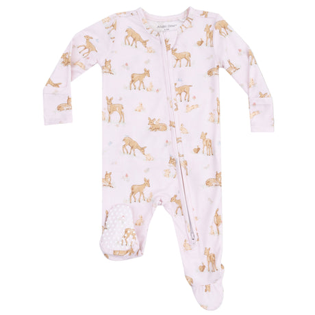 2 Way Zipper Ruffle Back Footie - Little Fawn - HoneyBug 