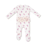 2 Way Zipper Ruffle Back Footie - Petite Cowgirl Boots - HoneyBug 