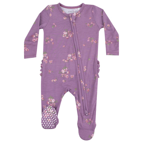 2 Way Zipper Ruffle Back Footie - Woodsorrel - HoneyBug 