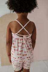 Girl's Tie-Back Romper - HoneyBug 