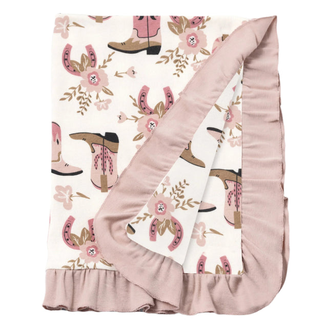 Cowgirl Boots Stroller Blanket - HoneyBug 