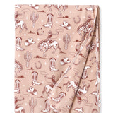 Wild Wrangler/Pink Bamboo Western Cowgirl Stroller Blanket