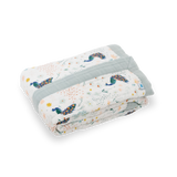 Cotton Muslin Baby Quilt - Peacock - HoneyBug 